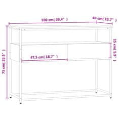 Vidaxl Konzolový stolek dub sonoma 100 x 40 x 75 cm kompozitní dřevo