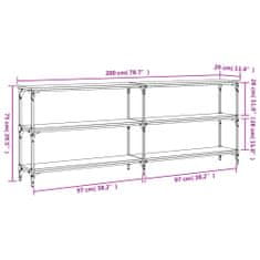 Vidaxl Konzolový stolek kouřový dub 200 x 29 x 75 cm kompozitní dřevo