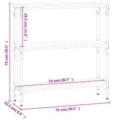 Vidaxl Konzolový stolek dub sonoma 75 x 22,5 x 75 cm kompozitní dřevo