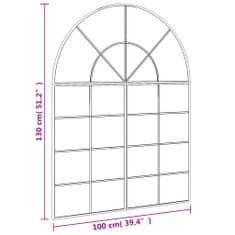 Vidaxl Nástěnné zrcadlo černé 100 x 130 cm oblouk železo
