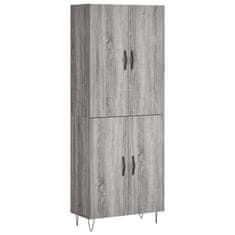 Greatstore Skříň highboard šedá sonoma 69,5 x 34 x 180 cm kompozitní dřevo