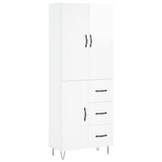 Vidaxl Skříň highboard lesklá bílá 69,5 x 34 x 180 cm kompozitní dřevo