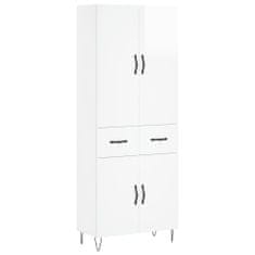 Vidaxl Skříň highboard lesklá bílá 69,5 x 34 x 180 cm kompozitní dřevo