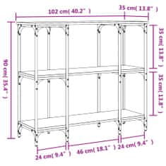 Greatstore Konzolový stolek černý 102 x 35 x 90 cm kompozitní dřevo