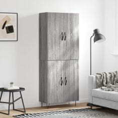 Greatstore Skříň highboard šedá sonoma 69,5 x 34 x 180 cm kompozitní dřevo