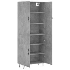 Greatstore Skříň highboard betonově šedá 69,5x34x180 cm kompozitní dřevo