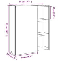 Vidaxl Koupelnová zrcadlová skříňka s LED osvětlením černá 45x13x52 cm