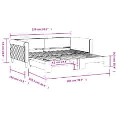 Vidaxl Válenda s přistýlkou modrá 100 x 200 cm samet