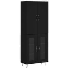 Greatstore Skříň highboard černá 69,5 x 34 x 180 cm kompozitní dřevo