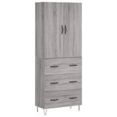 Greatstore Skříň highboard šedá sonoma 69,5 x 34 x 180 cm kompozitní dřevo