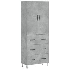 Vidaxl Skříň highboard betonově šedá 69,5x34x180 cm kompozitní dřevo