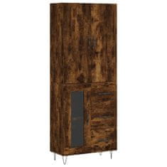 Greatstore Skříň highboard kouřový dub 69,5 x 34 x 180 cm kompozitní dřevo