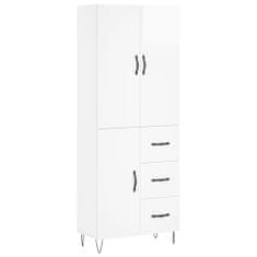 Vidaxl Skříň highboard lesklá bílá 69,5 x 34 x 180 cm kompozitní dřevo