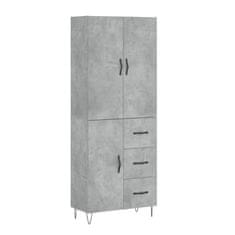 Vidaxl Skříň highboard betonově šedá 69,5x34x180 cm kompozitní dřevo