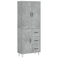 Vidaxl Skříň highboard betonově šedá 69,5x34x180 cm kompozitní dřevo