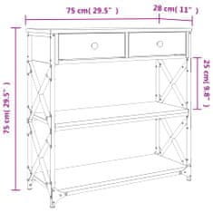 Vidaxl Konzolový stolek černý 75 x 28 x 75 cm kompozitní dřevo