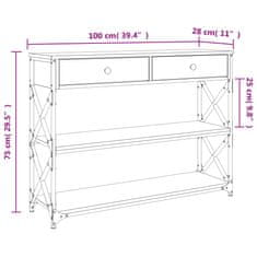 Vidaxl Konzolový stolek dub sonoma 100 x 28 x 75 cm kompozitní dřevo