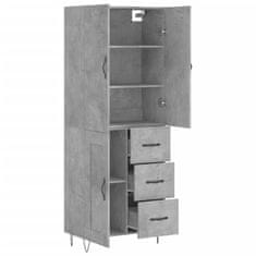 Greatstore Skříň highboard betonově šedá 69,5x34x180 cm kompozitní dřevo