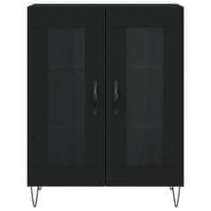 Greatstore Skříň highboard černá 69,5 x 34 x 180 cm kompozitní dřevo