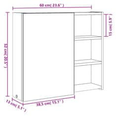 Vidaxl Koupelnová zrcadlová skříňka s LED osvětlením bílá 60x13x52 cm