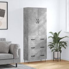 Greatstore Skříň highboard betonově šedá 69,5x34x180 cm kompozitní dřevo