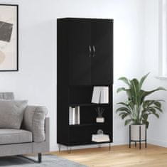 Greatstore Skříň highboard černá 69,5 x 34 x 180 cm kompozitní dřevo