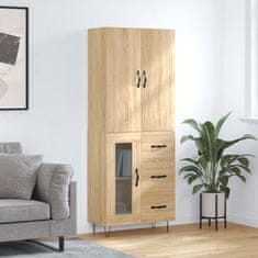 Greatstore Skříň highboard dub sonoma 69,5 x 34 x 180 cm kompozitní dřevo