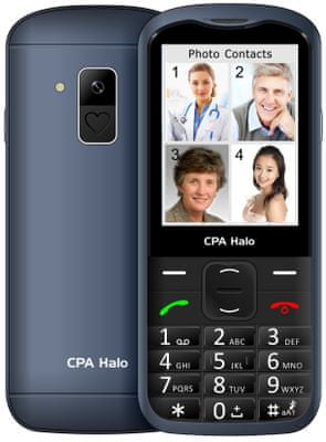 CPA Halo 28 Senior, mobil pro seniory, velká tlačítka, SOS tlačítko, fotokontakty, nabíjecí stojánek, velký displej, velká písmena VGA fotogaparát SOS funkce SOS sdílení polohy sms zpráva s aktuální polohodou služby pro seniory telefon pro seniory nouzové sdílení polohy FM rádio kalkulačka základní funkce jednoduchý telefon pro seniory LED svítilna čitelná tlačítka přehledný displej dlouhá výdrž baterie