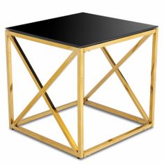 ModernHome Konferenční Stolek Nelja Gold Black 55 Cm