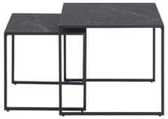 ModernHome Sada 2 Stolků Bolland Black Marble