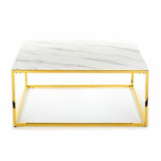 ModernHome Konferenční Stolek Rekta Gold White 100 Cm