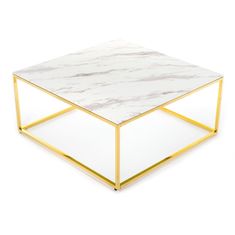 ModernHome Konferenční Stolek Rekta Gold White 100 Cm