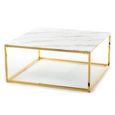 ModernHome Konferenční Stolek Rekta Gold White 100 Cm