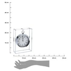 ModernHome Stolní Hodiny Kovové Stříbrné