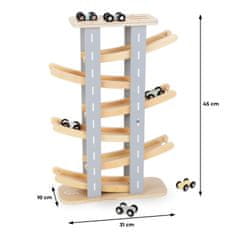 Mamabrum Dřevěná dráha - skluzavka pro autíčka - 6 pater