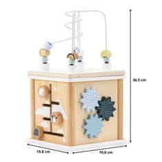 Mamabrum Dřevěná vzdělávací kostka s prokládáním - třídička tvarů