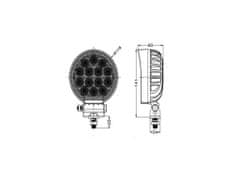 Pracovní LED světlo kulaté, 56 OSRAM LED diod (typ TT.13356)