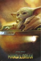 CurePink Plakát Star Wars|Hvězdné války TV seriál The Mandalorian: Grogu Pod (61 x 91,5 cm)
