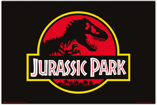 CurePink Plakát Jurassic Park|Jurský svět: Logo (61 x 91,5 cm)