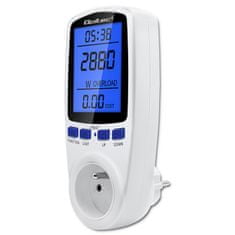 Qoltec Měřič spotřeby energie PM0626 | 3680W | 16A | LCD displej