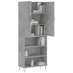 Greatstore Skříň highboard betonově šedá 69,5x34x180 cm kompozitní dřevo