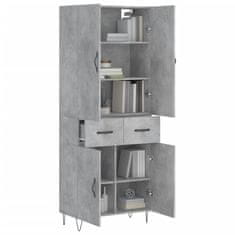 Greatstore Skříň highboard betonově šedá 69,5x34x180 cm kompozitní dřevo