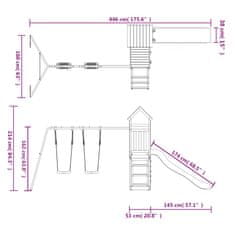 Vidaxl Dětské hřiště na zahradu masivní borové dřevo