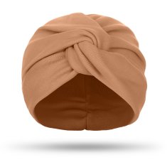 NANDY Dámský bavlněný turban opaka - tmavě béžová