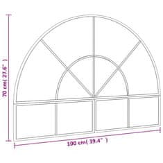Vidaxl Nástěnné zrcadlo černé 100 x 70 cm oblouk železo