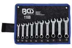 BGS technic Očkoploché klíče extra krátké, velikosti 10-19 mm, sada 10 ks v obalu - BGS 1188