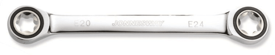Jonnesway Očkové klíče s ráčnou TORX-E, 72 zubů, různé rozměry - Varianta: Velikost: E20xE24