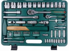 Jonnesway Velká sada ručního nářadí, hlavic 1/4" a 1/2" (gola sada), 77 kusů - S04H52477S