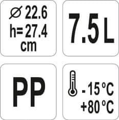 kltools Yato Gastro Kulatý kontejner na potraviny PP 7,5l