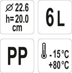 kltools Yato Gastro Kulatý kontejner na potraviny PP 6l